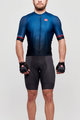 CASTELLI Kolesarski dres kratek rokav in kratke hlače - AERO RACE - modra/siva