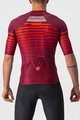 CASTELLI Kolesarski dres s kratkimi rokavi - CLIMBER'S 3.0 - rdeča/bordo
