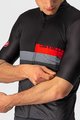 CASTELLI Kolesarski dres s kratkimi rokavi - A BLOCCO - črna/siva/rdeča