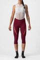 CASTELLI Kolesarske 3/4 hlače brez naramnic - VELOCISSIMA 3 LADY  - rožnata/bordo