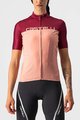 CASTELLI Kolesarski dres s kratkimi rokavi - VELOCISSIMA LADY - bordo/rožnata