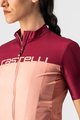 CASTELLI Kolesarski dres s kratkimi rokavi - VELOCISSIMA LADY - bordo/rožnata