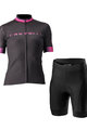 CASTELLI Kolesarski dres kratek rokav in kratke hlače - GRADIENT LADY - črna/rožnata