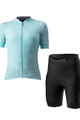 CASTELLI Kolesarski dres kratek rokav in kratke hlače - PROMESSA J. LADY - črna/svetlo modra
