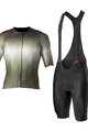 CASTELLI Kolesarski dres kratek rokav in kratke hlače - AERO RACE 6.0 - črna/zelena/antracit