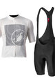 CASTELLI Kolesarski dres kratek rokav in kratke hlače - BAGARRE - slonovina/modra/črna