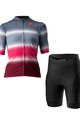 CASTELLI Kolesarski dres kratek rokav in kratke hlače - DOLCE LADY - črna/rdeča/modra