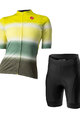 CASTELLI Kolesarski dres kratek rokav in kratke hlače - DOLCE LADY - zelena/črna/rumena