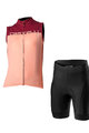CASTELLI Kolesarski dres kratek rokav in kratke hlače - VELOCISSIMA LADY - bordo/rožnata/črna