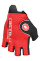 CASTELLI Kolesarske rokavice s kratkimi prsti - ROSSO CORSA PRO - rdeča