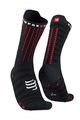 COMPRESSPORT Kolesarske klasične nogavice - AERO - rdeča/črna