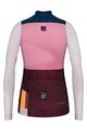 GOBIK Kolesarski dres z dolgimi rokavi zimski - COBBLE LADY - rožnata/slonovina/modra/bordo