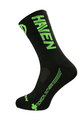 HAVEN Kolesarske klasične nogavice - LITE SILVER NEO LONG - črna/zelena
