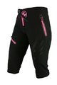 HAVEN Kolesarske kratke hlače brez naramnic - ENERGY THREEQ 3/4 W - rožnata/črna