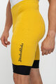 HOLOKOLO Kolesarske kratke hlače brez naramnic - ELITE - črna/rumena