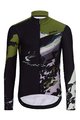 HOLOKOLO Kolesarski dres z dolgimi rokavi zimski - CAMOUFLAGE WINTER - zelena/črna