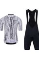 HOLOKOLO Kolesarski dres kratek rokav in kratke hlače - TYRES ELITE - črna/bela