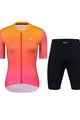 HOLOKOLO Kolesarski dres kratek rokav in kratke hlače - INFINITY LADY - črna/rožnata/oranžna