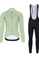 HOLOKOLO Kolesarski dolgi dres in hlače - PHANTOM LADY WINTER - svetlo zelena/črna