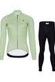 HOLOKOLO Kolesarski dolgi dres in hlače - PHANTOM LADY WINTER - svetlo zelena/črna