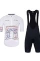 HOLOKOLO Kolesarski dres kratek rokav in kratke hlače - MAAPPI II. ELITE - bela/večbarvno/črna