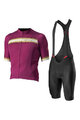 CASTELLI Kolesarski dres kratek rokav in kratke hlače - GRIMPEUR - črna/bordo