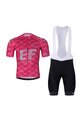 BONAVELO Kolesarski dres kratek rokav in kratke hlače - EDUCATION FIRST 2025 - rožnata/črna