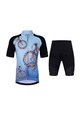 HOLOKOLO Kolesarski dres kratek rokav in kratke hlače - RIDERS KIDS - črna/modra/večbarvno