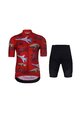 HOLOKOLO Kolesarski dres kratek rokav in kratke hlače - SPEED - črna/rdeča/večbarvno