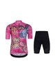 HOLOKOLO Kolesarski dres kratek rokav in kratke hlače - SAFARI - črna/rožnata/večbarvno