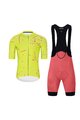HOLOKOLO Kolesarski dres kratek rokav in kratke hlače - PASSION - rumena/rožnata