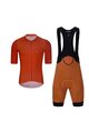 HOLOKOLO Kolesarski dres kratek rokav in kratke hlače - PERFORMANCE - oranžna/rjava