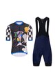 HOLOKOLO Kolesarski dres kratek rokav in kratke hlače - RAPID - večbarvno/črna/modra