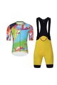 HOLOKOLO Kolesarski dres kratek rokav in kratke hlače - DEER - rumena/zelena/večbarvno