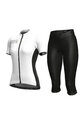 ALÉ Kolesarski dres kratek rokav in kratke hlače - COLOR BLOCK LADY - bela/črna