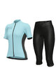 ALÉ Kolesarski dres kratek rokav in kratke hlače - COLOR BLOCK LADY - črna/modra