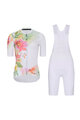 RIVANELLE Kolesarski dres kratek rokav in kratke hlače - FLOWERY - večbarvno/bela