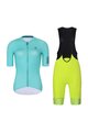 RIVANELLE Kolesarski dres kratek rokav in kratke hlače - VICTORIOUS ELITE - rumena/turkizna