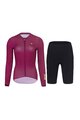 HOLOKOLO Kolesarski dolgi dres in hlače - VICTORIOUS ELITE - črna/bordo