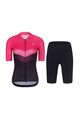 RIVANELLE Kolesarski dres kratek rokav in kratke hlače - ARROW II - črna/rožnata