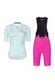 RIVANELLE Kolesarski dres kratek rokav in kratke hlače - PASSION - modra/rožnata
