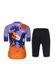 RIVANELLE Kolesarski dres kratek rokav in kratke hlače - STALLION - oranžna/vijolična