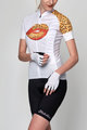 HOLOKOLO Kolesarski dres kratek rokav in kratke hlače - BISOU LADY - bela/večbarvno
