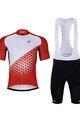 HOLOKOLO Kolesarski dres kratek rokav in kratke hlače - DUSK - rdeča/črna/bela