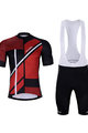 HOLOKOLO Kolesarski dres kratek rokav in kratke hlače - TRACE - črna/rdeča