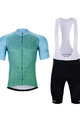 HOLOKOLO Kolesarski dres kratek rokav in kratke hlače - DAYBREAK - svetlo modra/črna/zelena