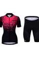 HOLOKOLO Kolesarski dres kratek rokav in kratke hlače - FROSTED LADY - črna/rožnata