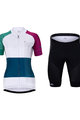 HOLOKOLO Kolesarski dres kratek rokav in kratke hlače - ENGRAVE LADY - bela/večbarvno/modra/črna/vijolična
