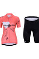 HOLOKOLO Kolesarski dres kratek rokav in kratke hlače - RAZZLE DAZZLE LADY - rožnata/večbarvno