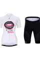 HOLOKOLO Kolesarski dres kratek rokav in kratke hlače - CASSIS LADY - večbarvno/bela
